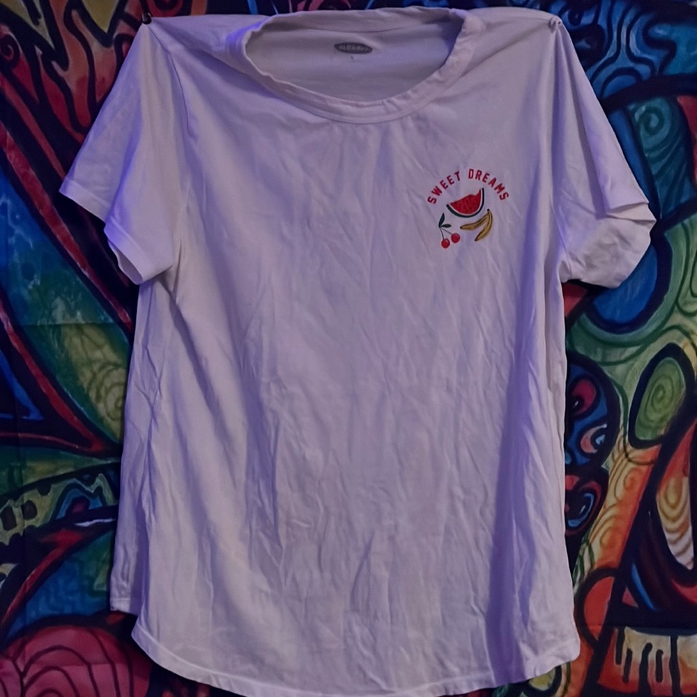 old navy sweet dreams watermelon and banana shirt